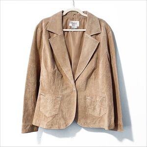 Vintage | Cervelle |Tan Suede Leather Western Blazer Jacket